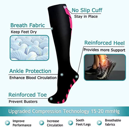 New Compression Socks Graduated Crossfit Training Running Recovery Cycling Travel Socks Outdoor Men Women Running Sports Socks