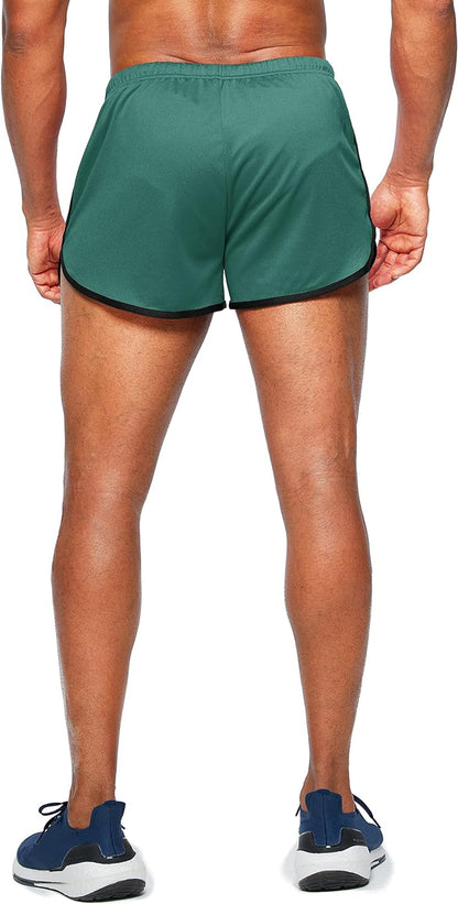 Men's 3-Inch Quick-Dry Running Shorts with Zipper Pockets for Athletic Performance