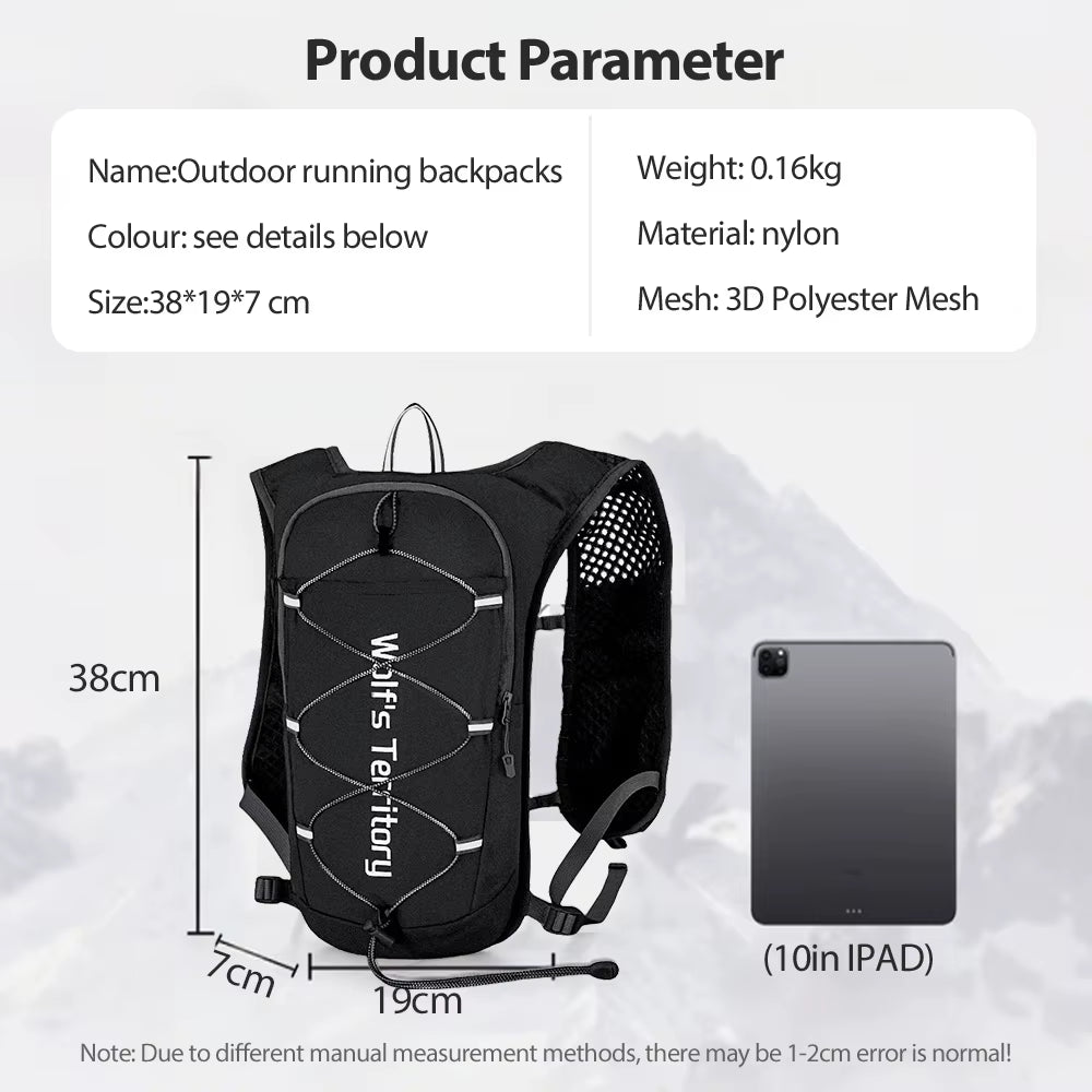 Ultralight Hydration Vest Backpack for Trail Running with Water Bottle for Marathons