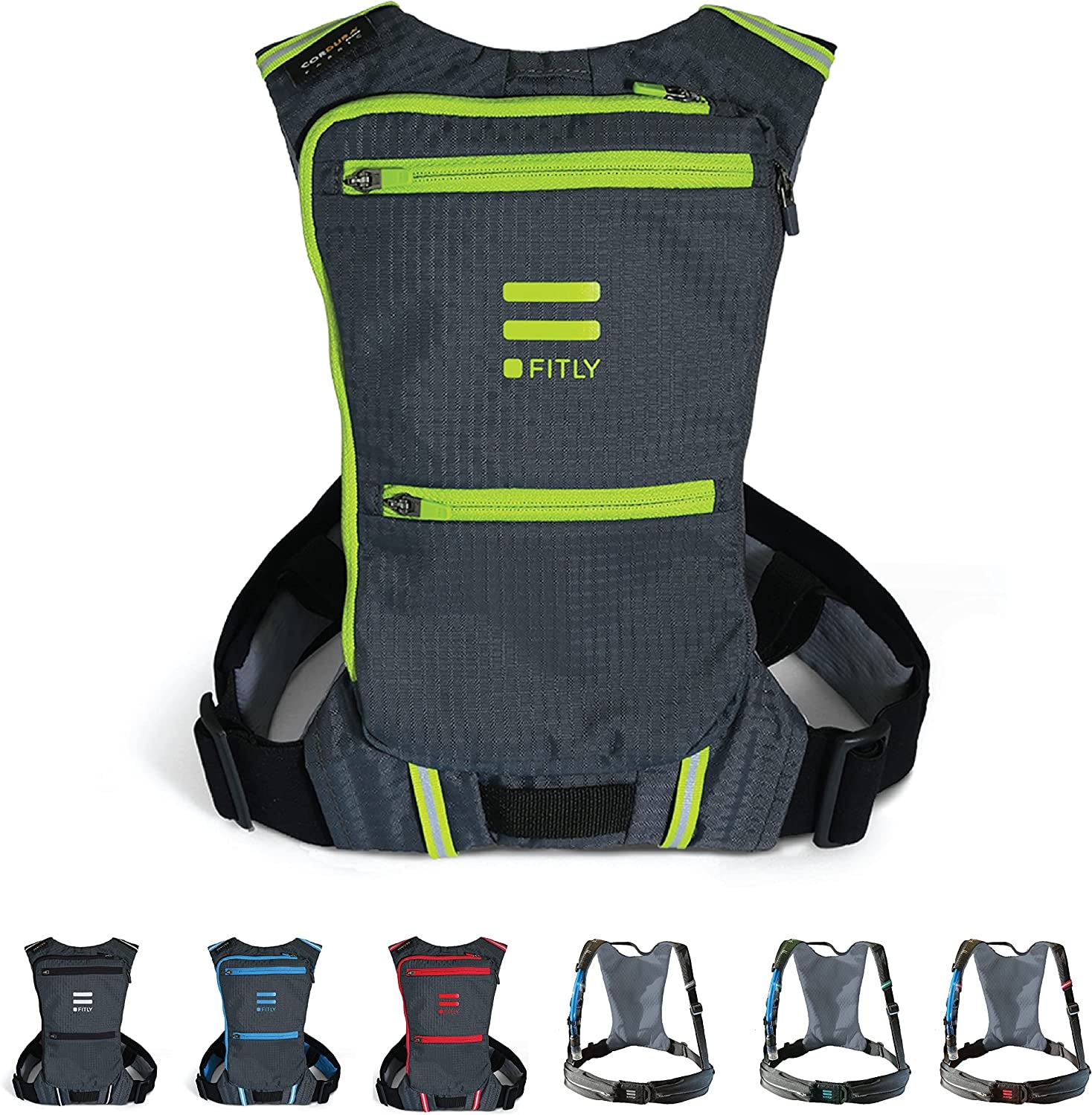 Minimalist Running Pack - Fitness Backpack Phone Holder, Storage, Thoracic Belt - Carry Personal Items - Running Gear for Men & Women - Lightweight Hydration Water Backpack